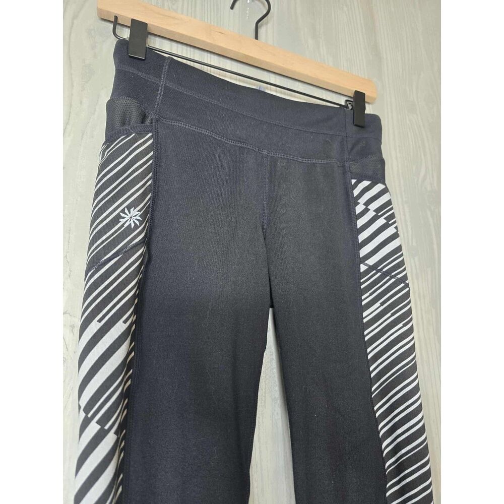 Athleta Sting Be Free Tight Leggings XS Black White Stripe - Picture 7 of 8